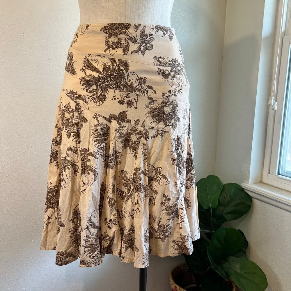 a.n.a Y2K Pale Pink Victorian Floral Print 100% Cotton A Line Skirt Size 10